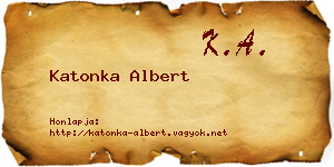 Katonka Albert névjegykártya